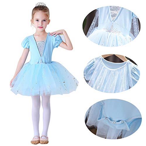 CinheyU Halloween Costumes Frozen Elsa Princess Ballerina Tutu Dress for Baby Girls Birthday Christmas Fancy Party Outfits 2-3T - Image 5