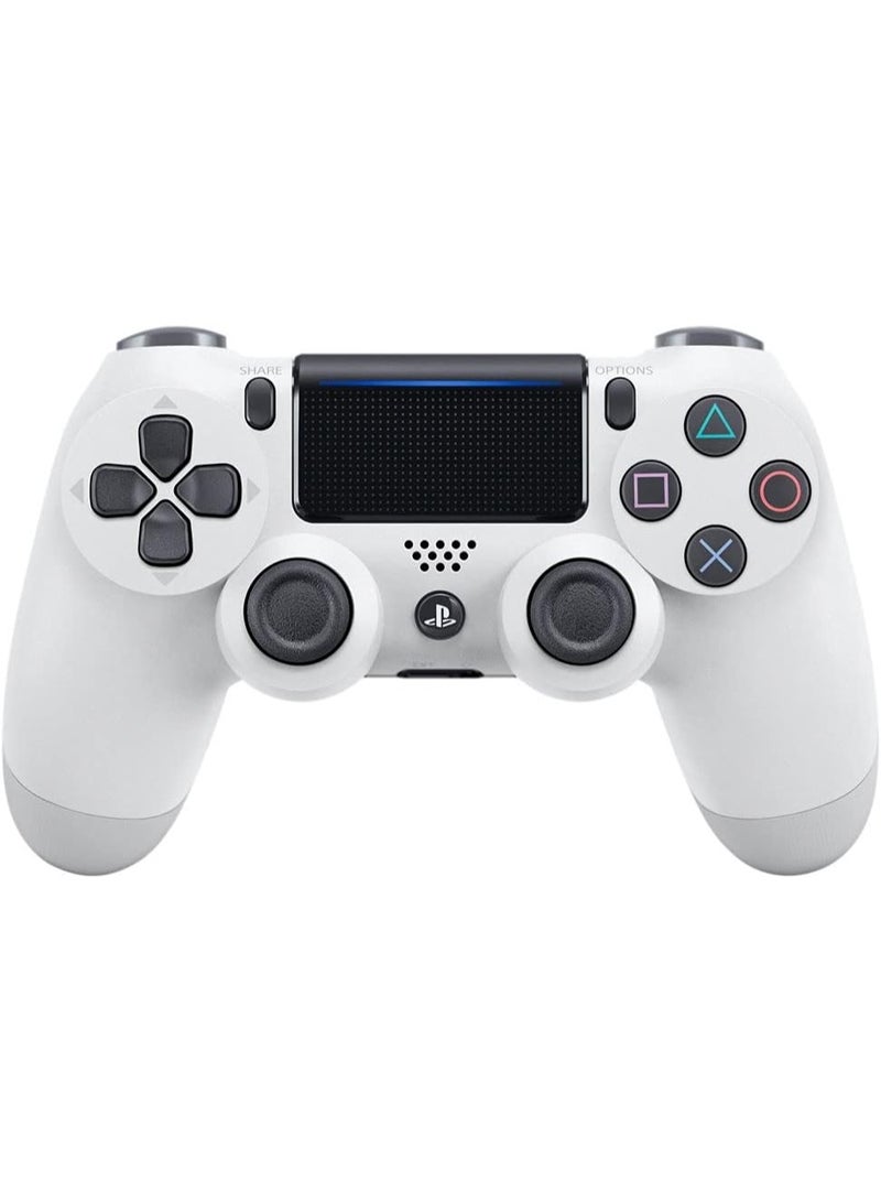 يد تحكم بلايستيشن دوال شوك 4 لاسلكية لجهاز PS4 – أبيض | ذراع ألعاب بلوتوث مع عصي تحكم تناظرية دقيقة، أزرار استجابة سريعة، لوحة لمس، مستشعر حركة، سماعة مدمجة، بطارية قابلة لإعادة الشحن - Image 1