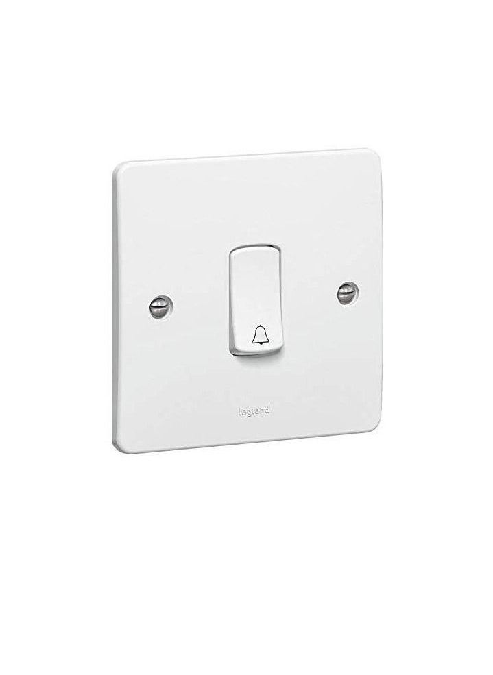 Legrand Synergy White Single Bell Push Switch 1 Gang 2 Way bell symbol 10A 250V  - Image 3