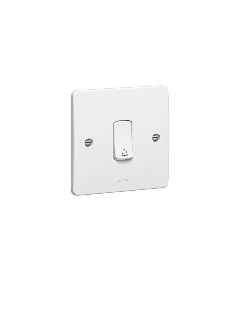 Legrand Synergy White Single Bell Push Switch 1 Gang 2 Way bell symbol 10A 250V  - Image 2
