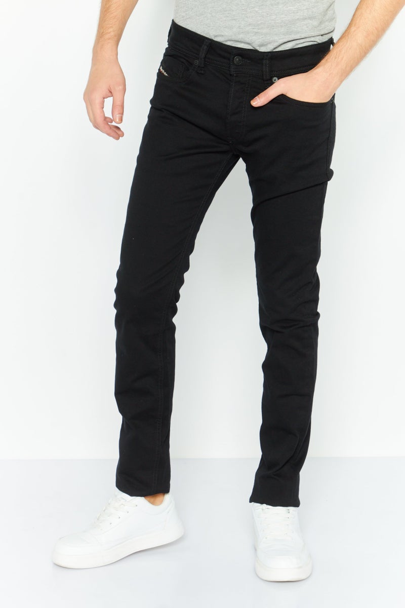 DIESEL جينز ضيق سليم للرجال، أسود - Image 1