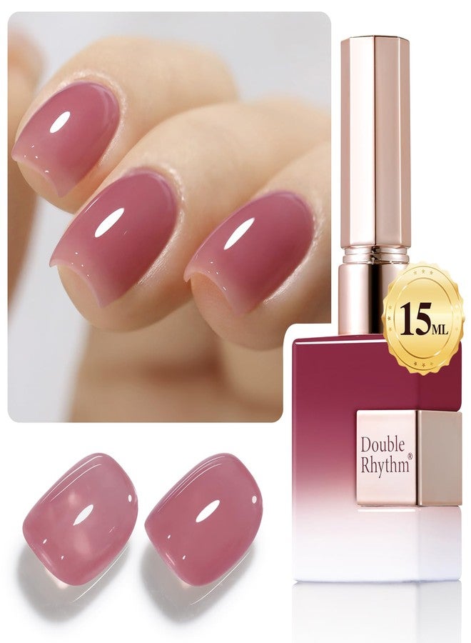 Double Rhythm 0.50 OZ Translucent Gel Polish Same Color Same Bottle Sheer Pastel Neutral Natural Milky 15 ML Jelly UV Nail Art DIY at Home (Light Plum-A1530) - Image 1