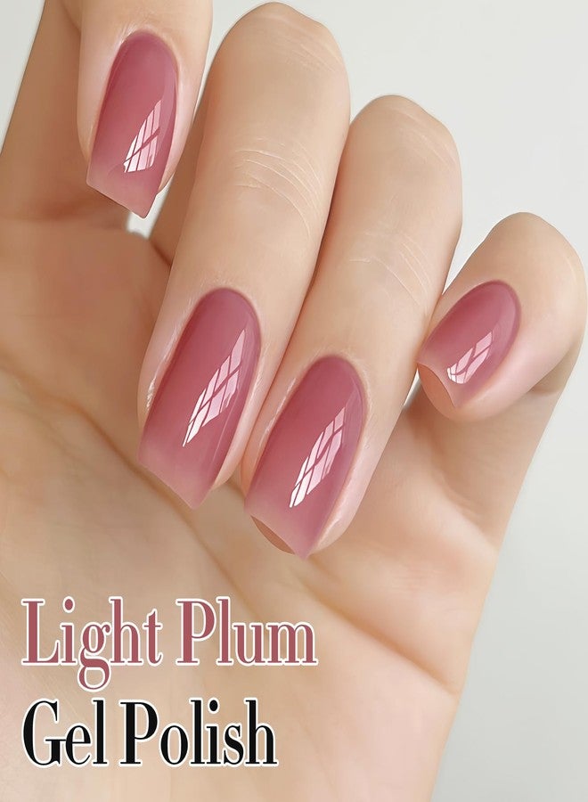 Double Rhythm 0.50 OZ Translucent Gel Polish Same Color Same Bottle Sheer Pastel Neutral Natural Milky 15 ML Jelly UV Nail Art DIY at Home (Light Plum-A1530) - Image 2