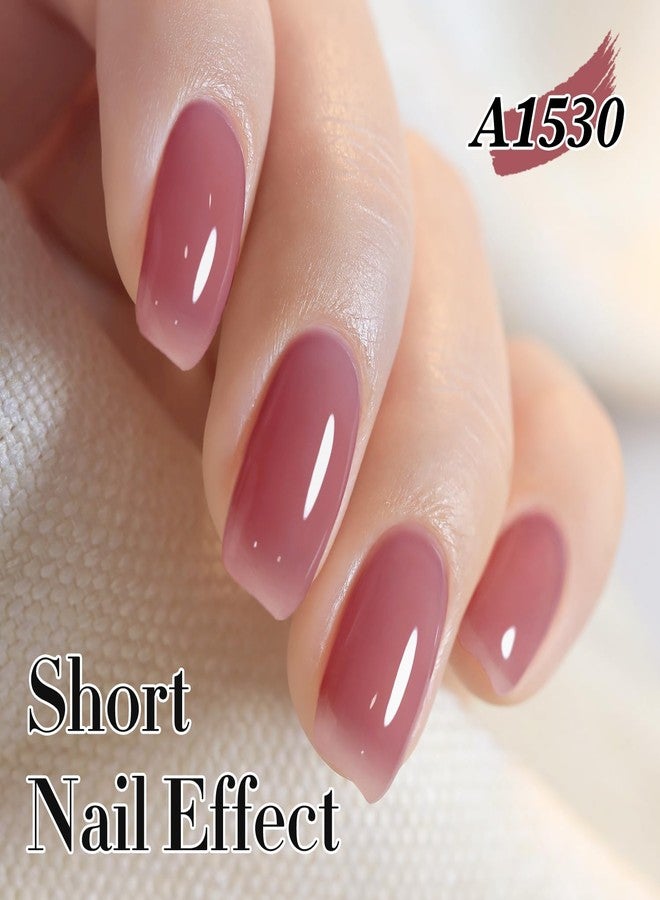 Double Rhythm 0.50 OZ Translucent Gel Polish Same Color Same Bottle Sheer Pastel Neutral Natural Milky 15 ML Jelly UV Nail Art DIY at Home (Light Plum-A1530) - Image 3