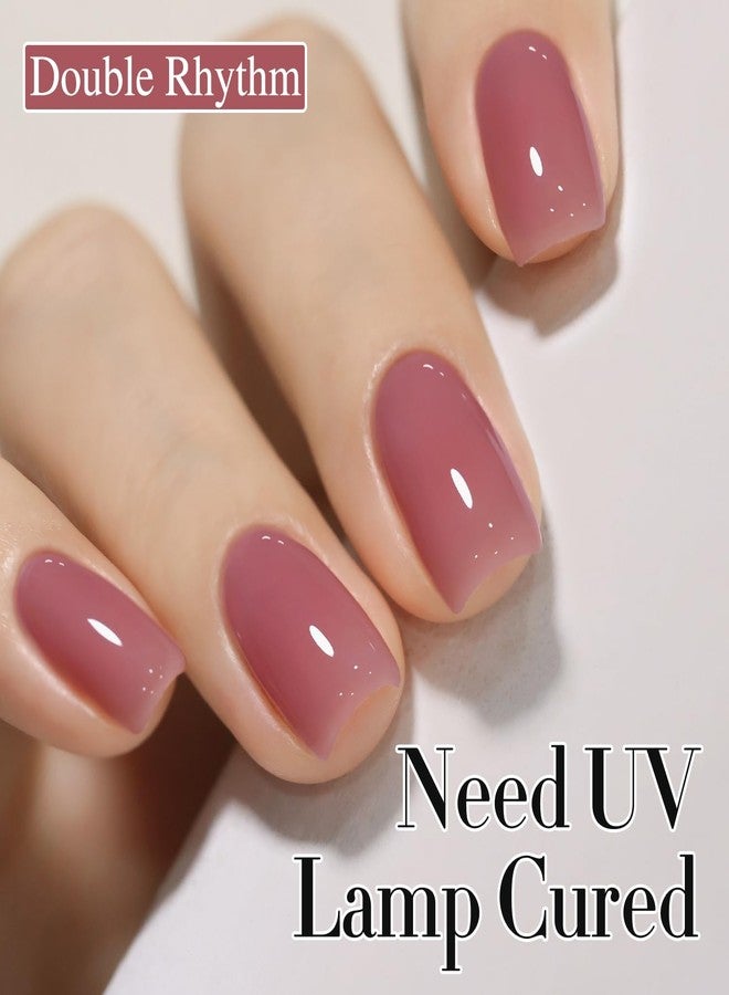 Double Rhythm 0.50 OZ Translucent Gel Polish Same Color Same Bottle Sheer Pastel Neutral Natural Milky 15 ML Jelly UV Nail Art DIY at Home (Light Plum-A1530) - Image 4