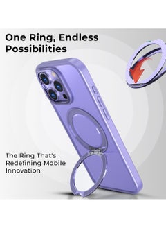 glassology iPhone 16 Pro 360° Rotate Ring Stand Foldable Ring, Strong Magnetic, Sturdy & Versatile Stand, Drop Protection, Magnetic Stand Cover Anti-Fingerprint Anti-Scratch Clear  - Image 3