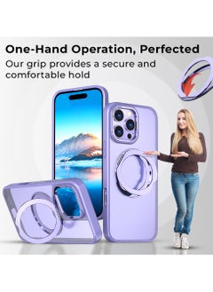 glassology iPhone 16 Pro 360° Rotate Ring Stand Foldable Ring, Strong Magnetic, Sturdy & Versatile Stand, Drop Protection, Magnetic Stand Cover Anti-Fingerprint Anti-Scratch Clear  - Image 4