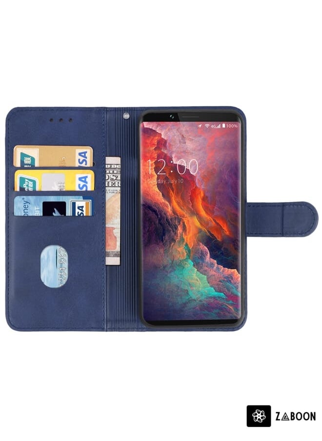 Green Tiger - Leather Phone Case For UMIDIGI S2 Lite(Blue) - Image 1