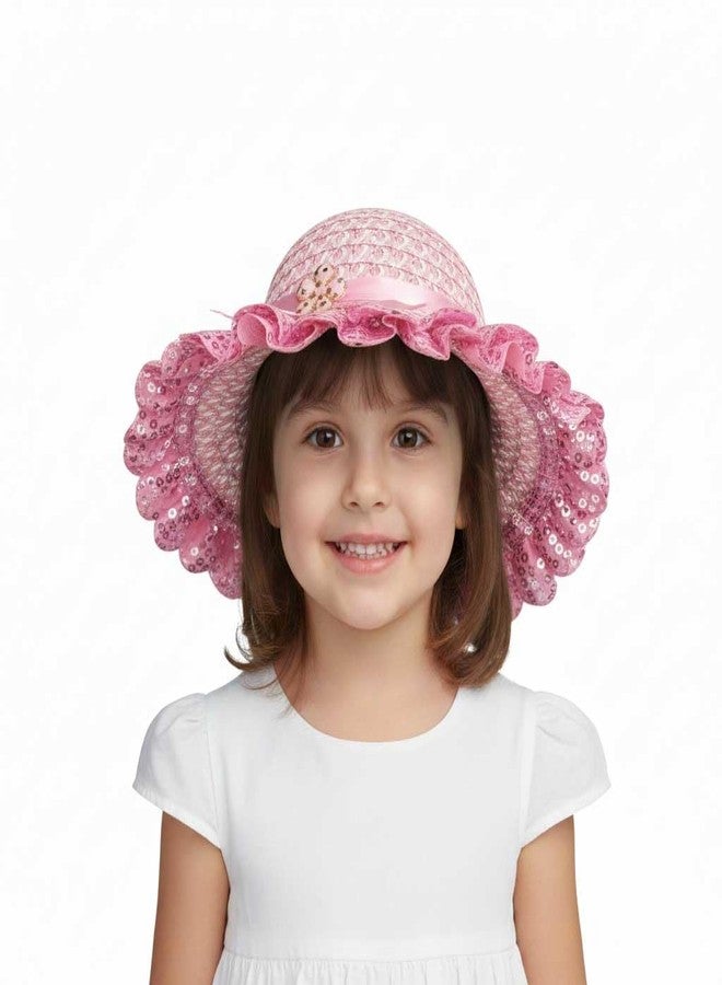 SAI PRASEEDA قبعة شمسية للأطفال من ساي براسيدا | عبوة من 3 قطع | متعددة الألوان | مقاس واحد | تصميم مزين بشريط مكشكش | مناسبة للحماية من الشمس والمناسبات الخاصة - Image 2