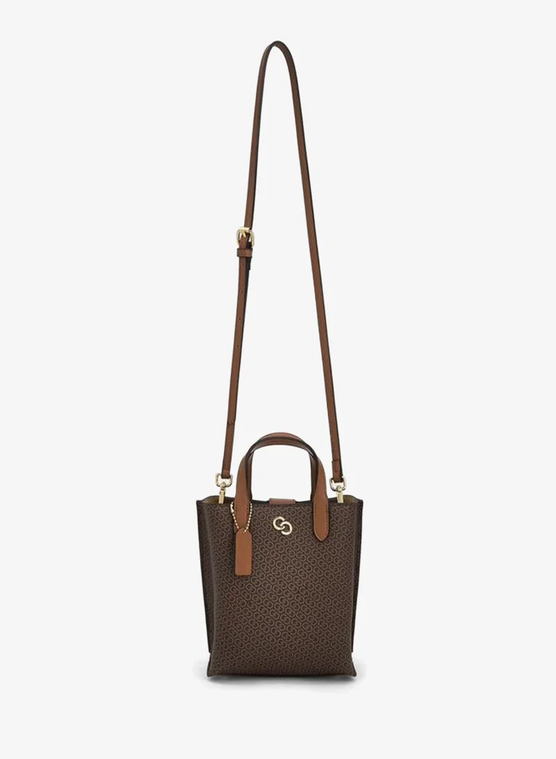 سيليست Monogram Print Tote Bag with Double Handle