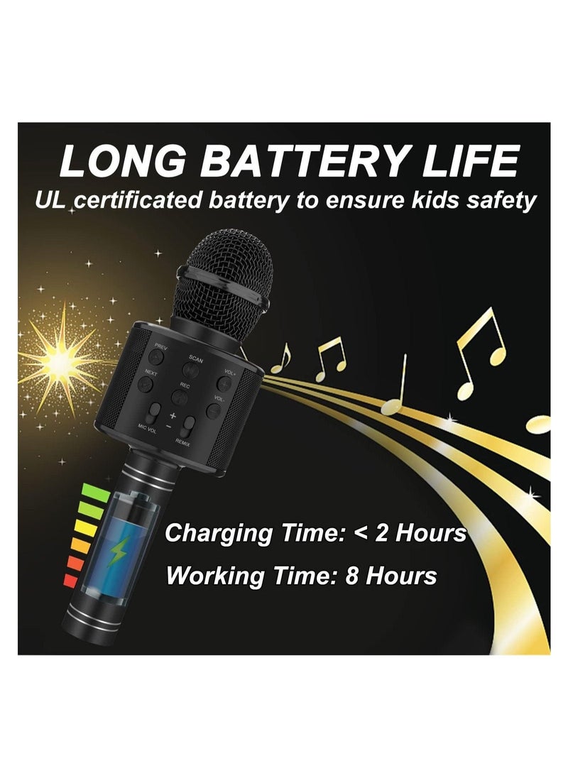 Bluetooth Karaoke Microphone Wireless,Portable Singing Microphone for Kids Adults,Karaoke Machine for Kids Toys,Birthday Gifts Ideas for 3 4 5 6 7 8 9 10 11 12 Year Old Girls Boys Teens - Image 5
