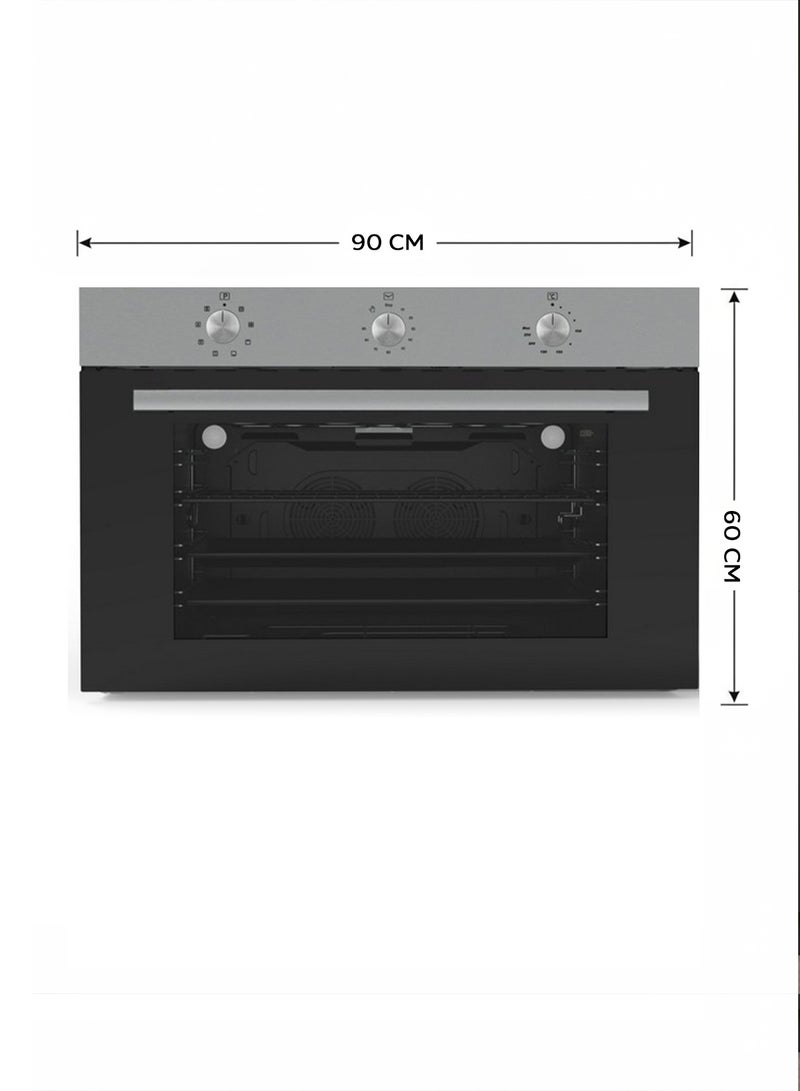Kumtel Built-in Electric Oven - 90*60 cm - 105L - Made in Turkey - Stainless Steel & Black - A9-SF3(MT) - Image 3