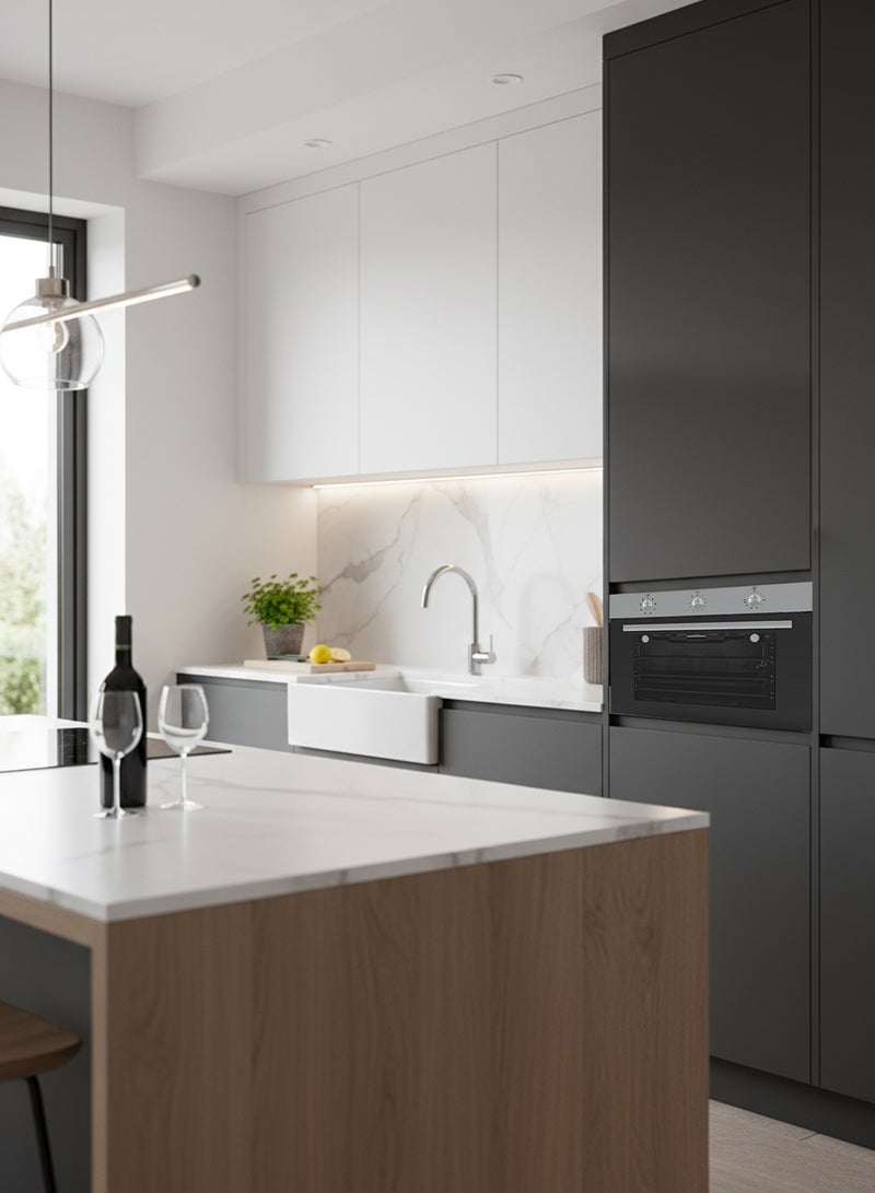 Kumtel Built-in Electric Oven - 90*60 cm - 105L - Made in Turkey - Stainless Steel & Black - A9-SF3(MT) - Image 4