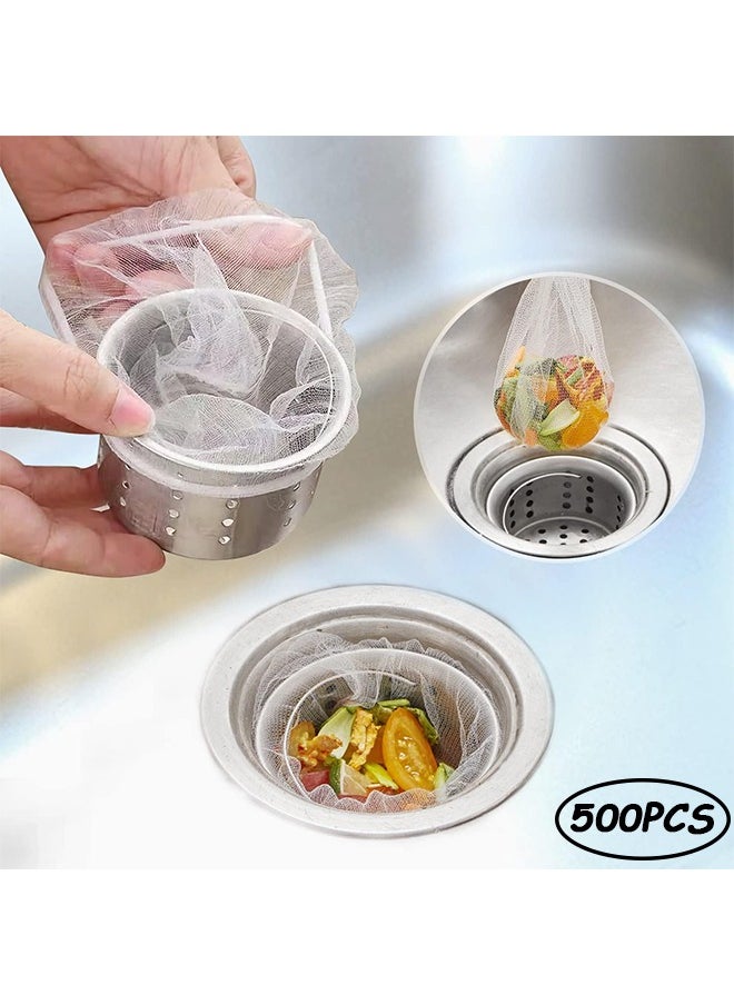 Generic - 500Pcs Sink Strainer Mesh Bags, Disposable Mesh Bags for Kitche, Efficient Anti-Clogging 1mm Holes, Sink Food Catcher Drain Screen Filter, Sink Filter Net for Collecting Kitchen Food Waste Garbage - Image 1