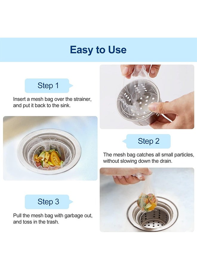 Generic - 500Pcs Sink Strainer Mesh Bags, Disposable Mesh Bags for Kitche, Efficient Anti-Clogging 1mm Holes, Sink Food Catcher Drain Screen Filter, Sink Filter Net for Collecting Kitchen Food Waste Garbage - Image 1