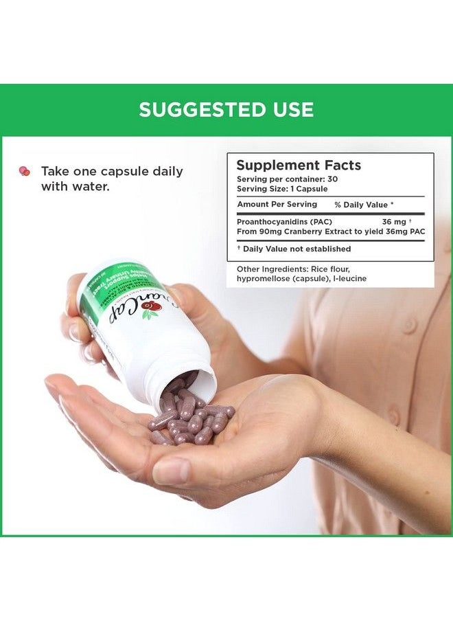 CranCap - Cranberry Pills For Urinary Tract Health 30 Count 36Mg Of Potent Pacs Cranberry Extract Helps Cleanse & Protect The Urinary Tract From A Uti Nongmo Vegan And Glutenfree - Image 1