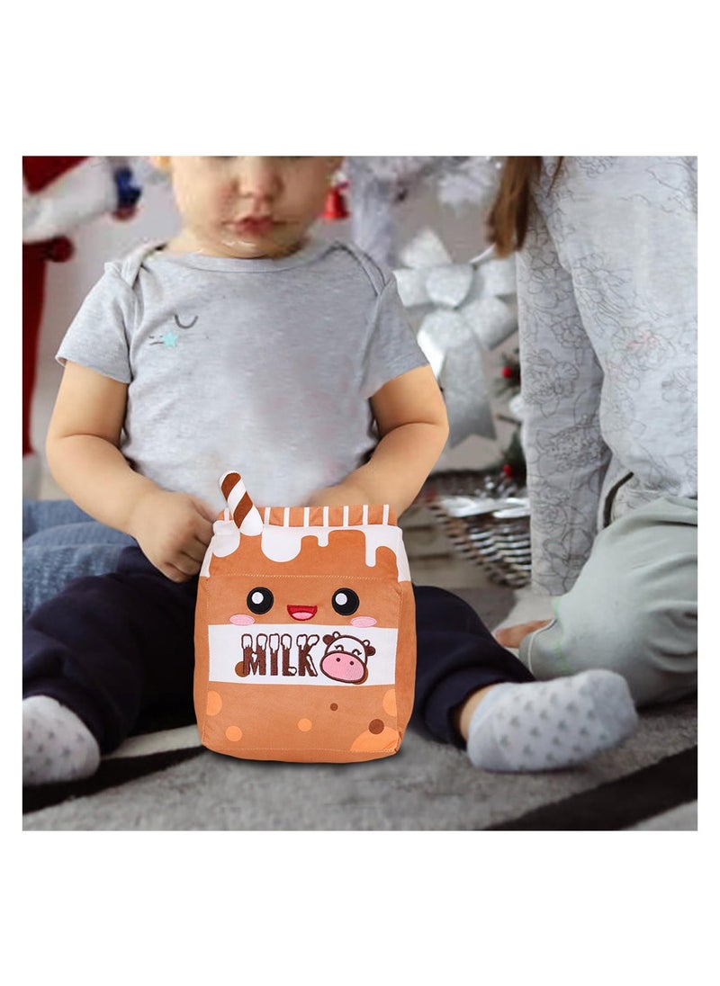 Excefore Milk Plush Pillow Food Shaped Pillow Fruit Milk Pillow Home Hugging Gift for Kids  - Image 2