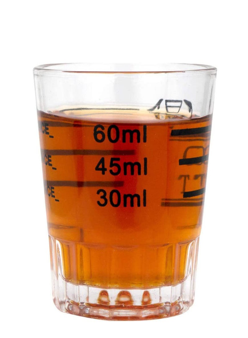 MIBRU Coffee Glass Espresso Measuring Cup Scale Clear Two Shot 60ML  - Image 2