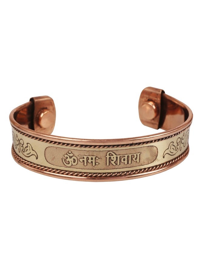 Touchstone - Om Namah Shiva - Hindu holy -Copper magnetic bracelet Tibetan style. Hand forged with solid and high gauge pure copper. - Image 1