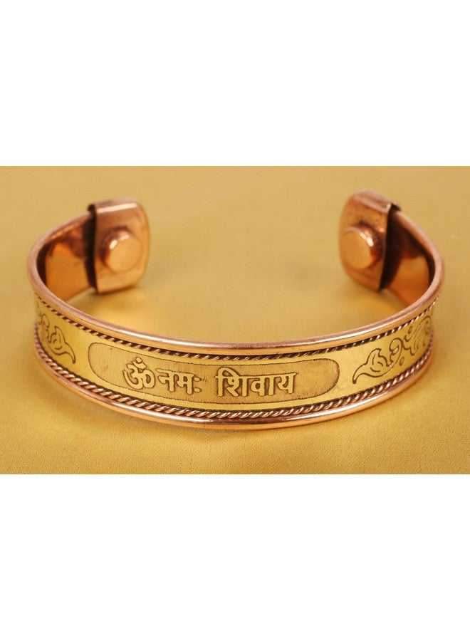 Touchstone - Om Namah Shiva - Hindu holy -Copper magnetic bracelet Tibetan style. Hand forged with solid and high gauge pure copper. - Image 3