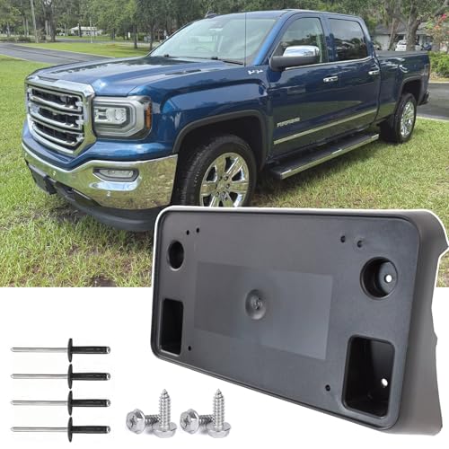 Wocch Front License Plate Frame for GMC Sierra 1500 2016 2017 2018 for 2019 Sierra 1500 Limited Front Bumper License Plate Holder Mounting Bracket Replace # 23354525 GM1068173 - Image 1