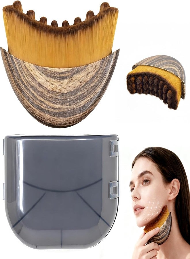 ZTOCOZ Lymphatic Contour Face Brush for Manual Facial Cleansing & Sculpting, Soft Hypoallergenic Bristles, ZTOCOZ Facial Massage Brush for Jawline, Neck & Chin, Reduces Puffiness, Improves Glow, Includes Travel Case - Image 1