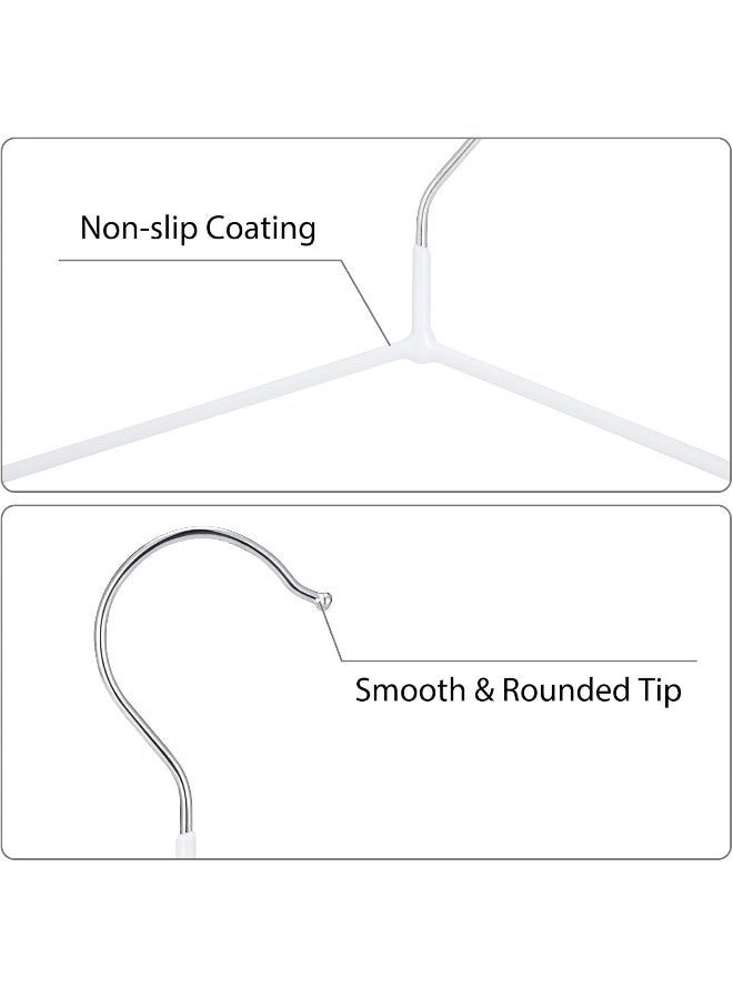HOUSE DAY Metal Hangers Shirt Hangers Wire Hangers 42cm Strong Anti-Slip Hangers Space Saving Rubber Coated Hangers Heavy Duty Hangers Pack of 40 (White) - Image 3