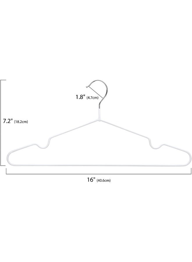 HOUSE DAY Metal Hangers Shirt Hangers Wire Hangers 42cm Strong Anti-Slip Hangers Space Saving Rubber Coated Hangers Heavy Duty Hangers Pack of 40 (White) - Image 5