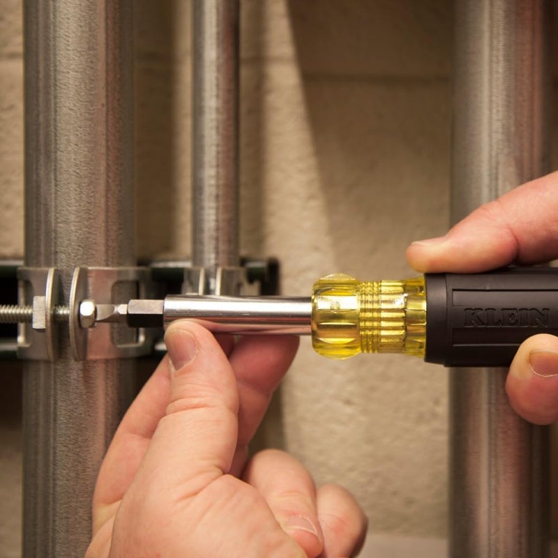 Klein Tools Heavy Duty Multi-Bit Screwdriver/Nut Driver 32557 - Yellow/Black - Image 4