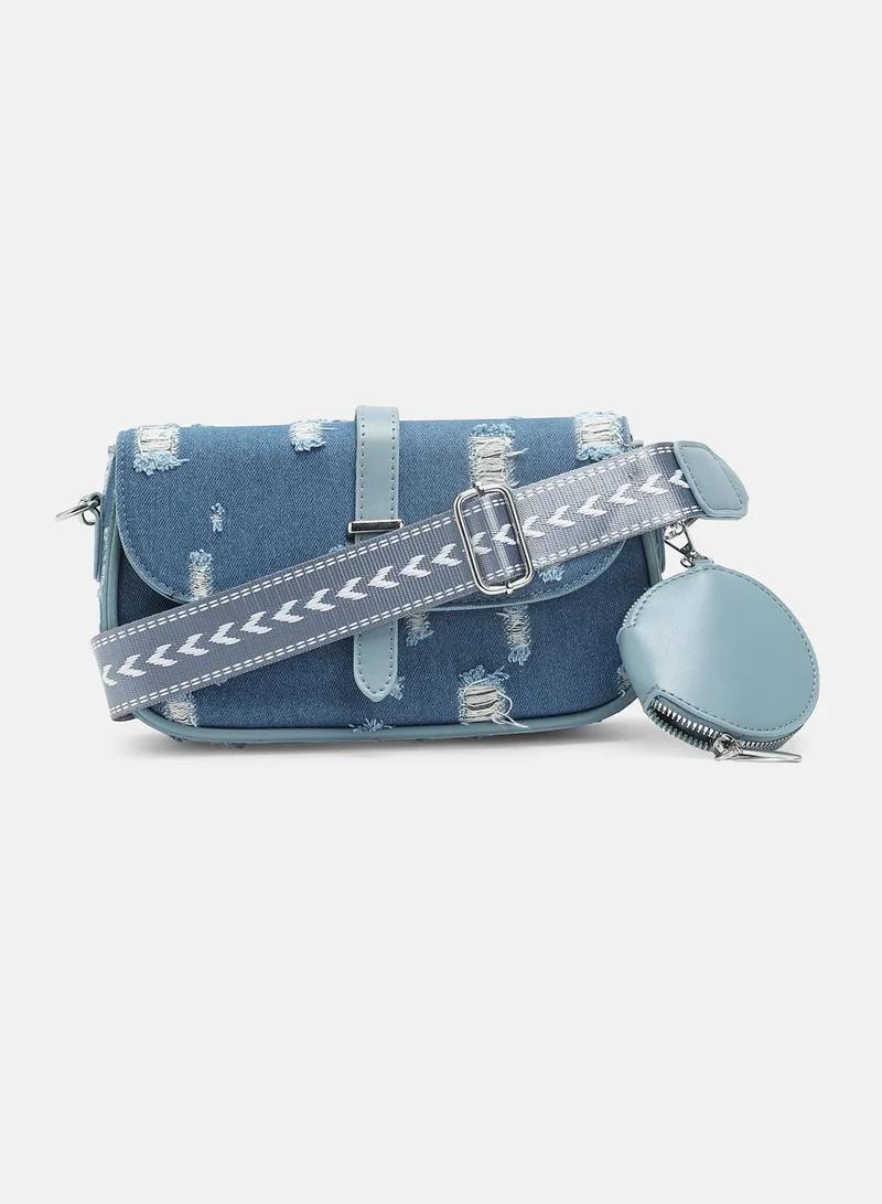 Haute Sauce  Distressed Flap Crossbody Bag for Women | Best Price UAE