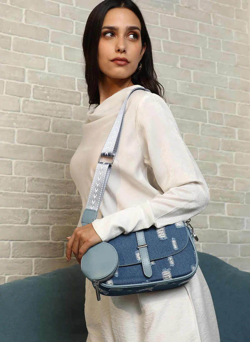 Haute Sauce  Distressed Flap Crossbody Bag for Women | Best Price UAE