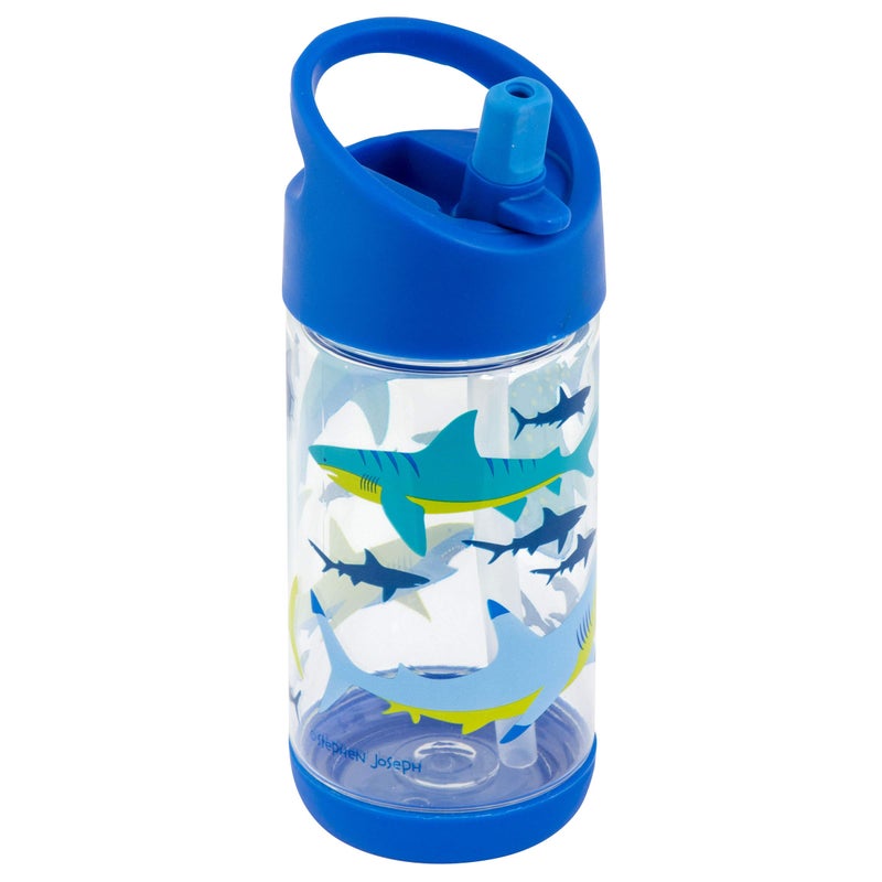 Stephen Joseph Kids Flip Top Water Bottle 10 oz Tritan BPA Free Water Bottle for Girls Boys Back to School Flip Top Bottle Shark