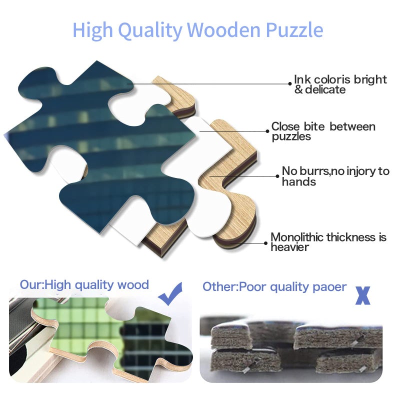 Buhoet Jigsaw Puzzle 1000 Piece Chicago City Illinois Buildings Classic Puzzle DIY Kit Wooden Toy Unique Gift Home Decor - Image 3