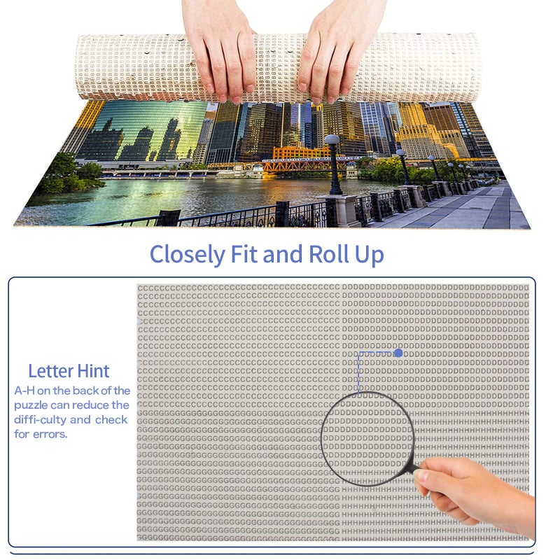 Buhoet Jigsaw Puzzle 1000 Piece Chicago City Illinois Buildings Classic Puzzle DIY Kit Wooden Toy Unique Gift Home Decor - Image 5