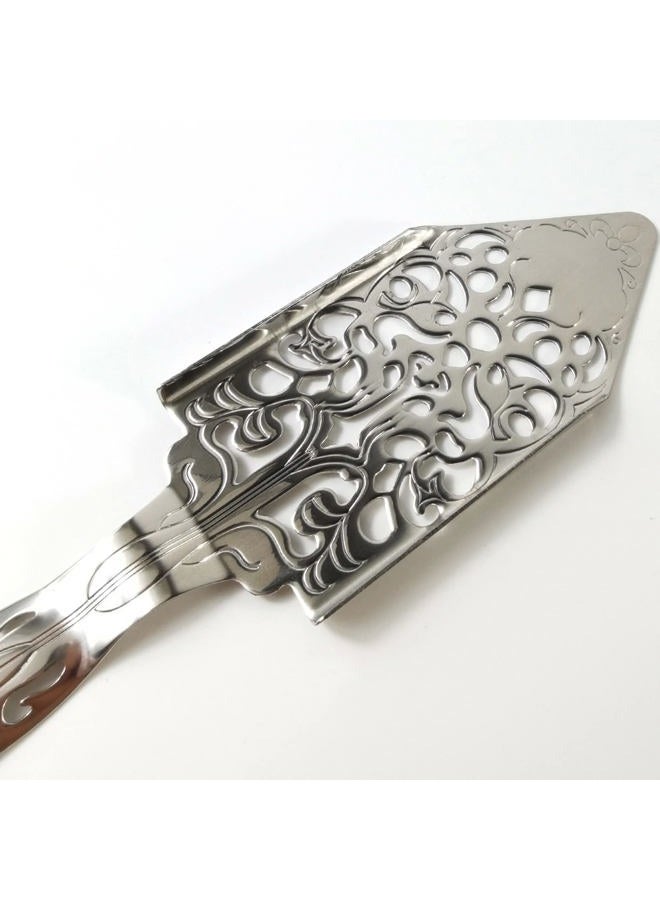 NSBELL 4PCS Stainless Steel Absinthe Spoons Vintage Wormwood Cocktail Bar Glass Cup Drinking Filter Hollowed Out Absinthe Fountain Spoon Dripper (4) - Image 3