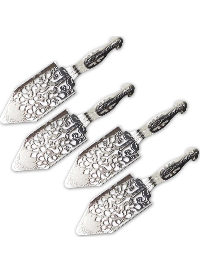NSBELL 4PCS Stainless Steel Absinthe Spoons Vintage Wormwood Cocktail Bar Glass Cup Drinking Filter Hollowed Out Absinthe Fountain Spoon Dripper (4) - Image 1