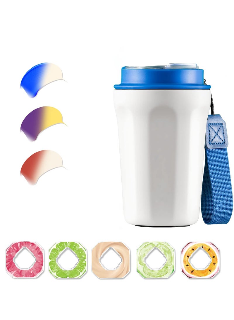 سيوسي Air Flavoured Water Bottle with Straw  5 Scent Flavoured Pods, 450ML Vacuum Insulated Metal Drinking Bottle BPA Free  Leakproof, Fruity Extract Ring 0 Sugar 0 Calorie - Image 1