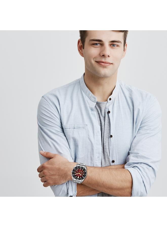 لي كوبر ساعة لي كوبر للرجال بشاشة متعددة الوظائف وسوار معدني فضي - Image 3