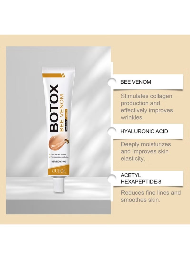 OUHOE Botox Bee Venom Wrinkle Cream，Bee Venom Skin Treatment Cream，Anti-Wrinkle Firming, Anti-Aging, Moisturizing，Lifting & Recovery for All Skin Type（2PCS，20g+20g） - Image 5