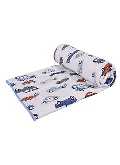 MOM'S HOME MOM'S HOME Organic Cotton Quilt Reversible Blanket (110 x 120 cm; 0-3 Years) - Car  - Image 1