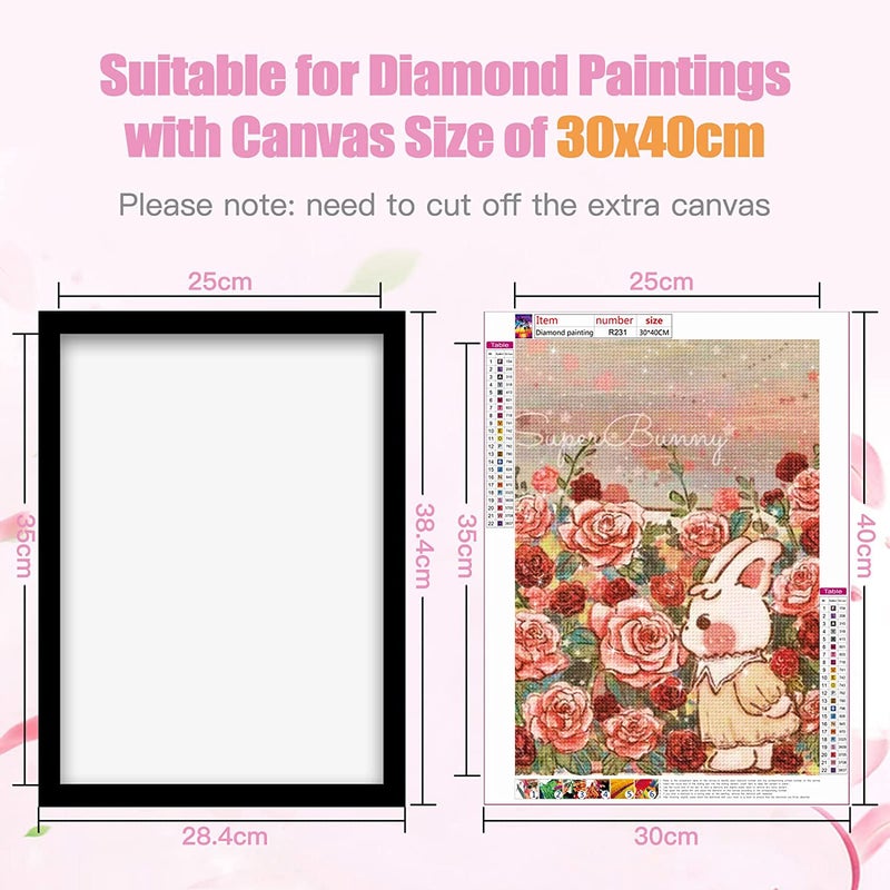 Diamond Art Frame Magnetic Photo Frame 30*40cm Photo Frame Diamond Painting Office Decorative Picture Frame Spot [Broadside] Inner page size 25*35CM-outer diameter 30*40CM black - Image 1