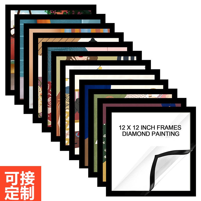 Diamond Art Frame Magnetic Photo Frame 30*40cm Photo Frame Diamond Painting Office Decorative Picture Frame Spot [Broadside] Inner page size 25*35CM-outer diameter 30*40CM black - Image 4