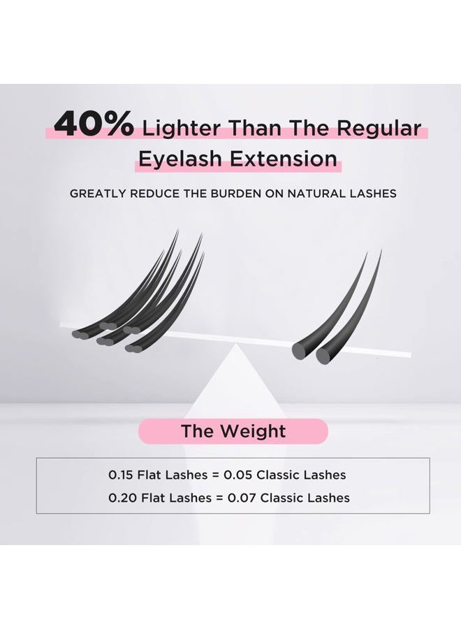BEYELIAN Flat Eyelash Extension, Ellipse Lash Extensions 0.20 D+ Curl 7-15mm 16 Rows Matte Black Eyelash Extension Supplies Classic Lash Extensions Individual Eyelashes Salon Use - Image 5