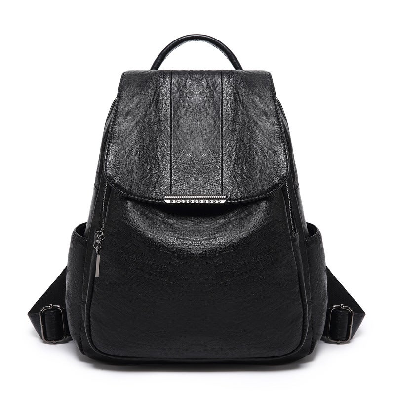 Backpack Women'S 2021 Travel New Fashion Trendy Soft Leather Anti-Theft Backpack Women'S Backpack Women'S Korean Style High School Bag - Image 1