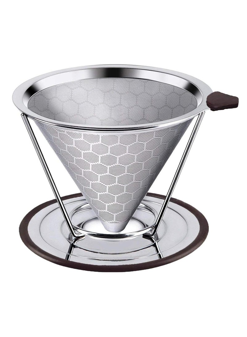 LIMOS Stainless Steel Honeycomb Coffee Filter with Stand - Reusable and Removable for Easy Cleaning  - Image 1