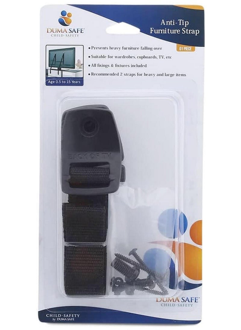 DumaSafe Child Safety Anti Tip Furniture Strap Black - Image 1
