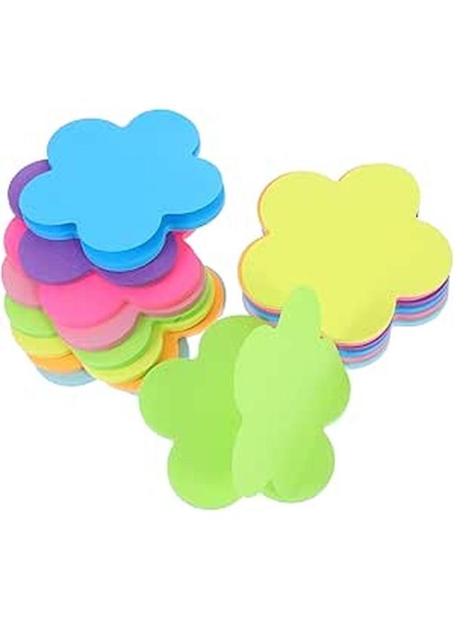 Fluorescent Plum Blossom Sticky Memo Pads Set of 16 Self Adhesive Tearable Index Tabs - Image 1