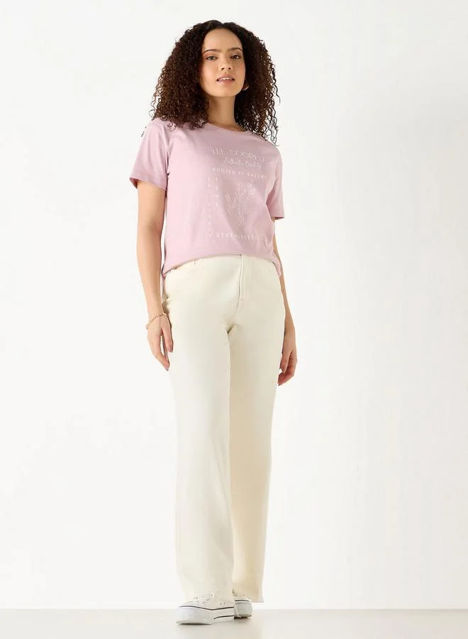 Lee Cooper Lee Cooper Embroidered Crew Neck T-shirt with Short Sleeves