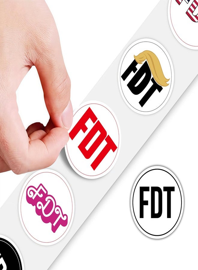 HighMount FDT Anti Trump Stickers Roll 500Pcs - Anti Trump 2025 Funny American Not My President Against Flag Vinyl Self-Adhesive Label Decals - Easy Stick Removeable for Scarpbook Window Tumblers Bumper Teens - Image 2