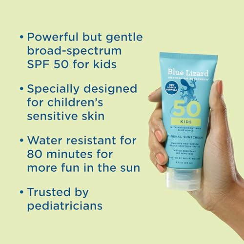 Blue Lizard Kids Mineral SPF 50 Sunscreen Lotion, 100% Mineral, Children’s Sunscreen, Water-Resistant Formula, Paraben-Free, Fragrance-Free, 3 fl oz - Image 2